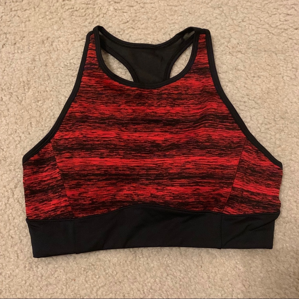 Lucy high neck race back sports bra L